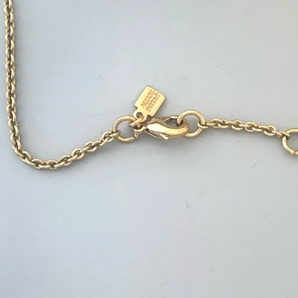 ALEXIS BITTAR Ms Havisham Starlight Mosaic Tile Gold White Pearlescent Necklace - Picture 8 of 12